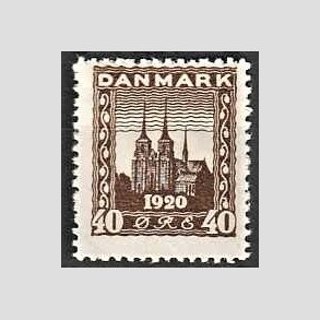 FRIM�RKER DANMARK | 1920-21 - AFA 114 - Genforening 40 �re brun - Postfrisk