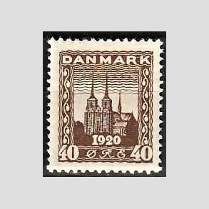 FRIM�RKER DANMARK | 1920-21 - AFA 114 - Genforening 40 �re brun - Postfrisk