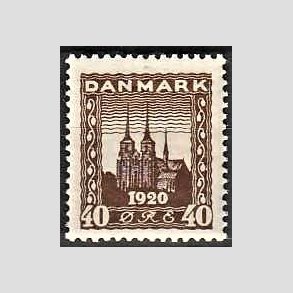 FRIM�RKER DANMARK | 1920-21 - AFA 114 - Genforening 40 �re brun - Postfrisk