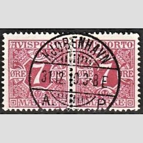 FRIMRKER DANMARK | 1907 - AFA 3 - 7 re rd Avisporto i par - Lux Stemplet