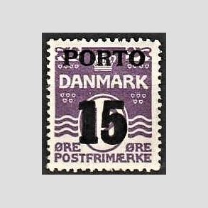 FRIMRKER DANMARK | 1934 - AFA 32 - 15/12 re violet Bogtryk Porto - Postfrisk