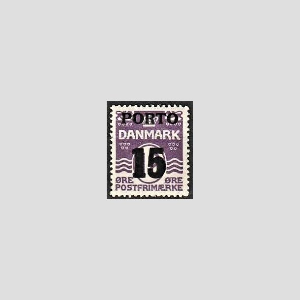 FRIMRKER DANMARK | 1934 - AFA 32 - 15/12 re violet Bogtryk Porto - Postfrisk