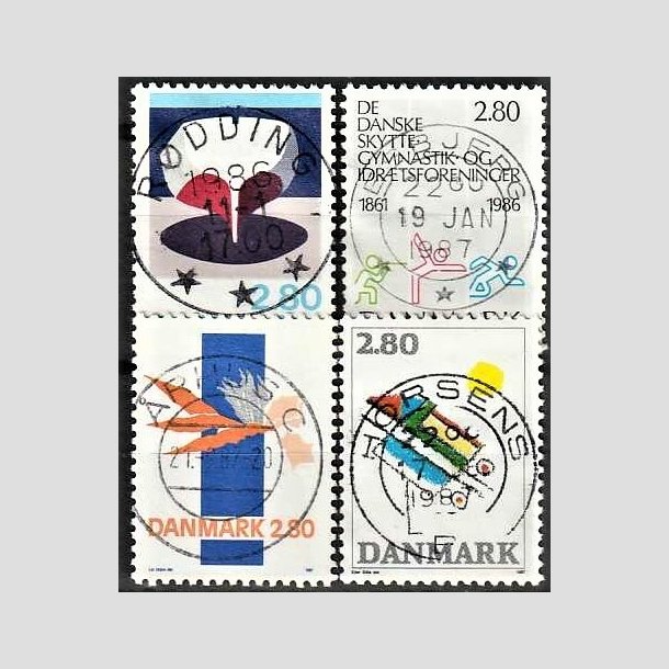 FRIMRKER DANMARK | 1985 - AFA 845,862,877,891 - Kunst Helge Refn mv. - 2,80 Kr. x 4 flerfarvet - Lux Stemplet