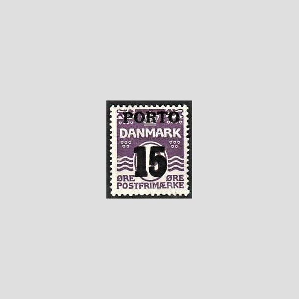 FRIMRKER DANMARK | 1934 - AFA 32 - 15/12 re violet Bogtryk Porto - Postfrisk