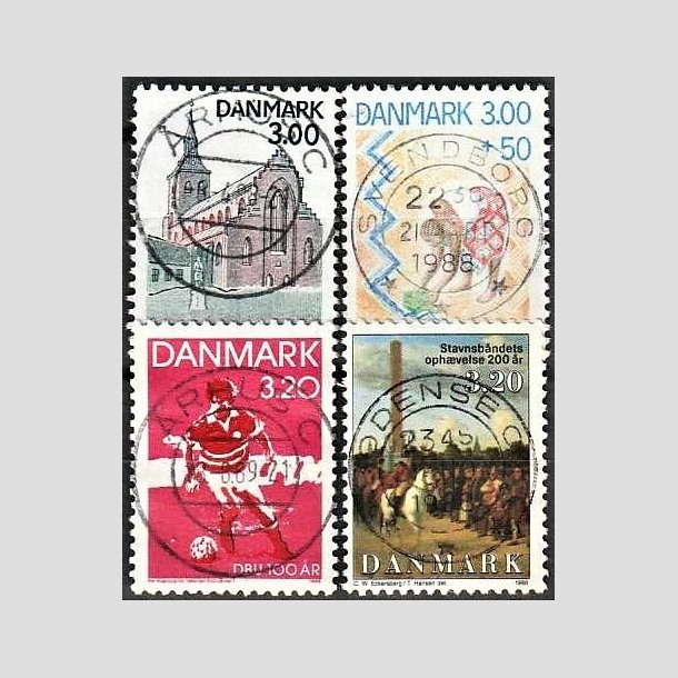 FRIMRKER DANMARK | 1988 - AFA 906,907,910,935 - Odense By 1000 r. mv. - 3,00,3,50,3,20,3,20 Kr. flerfarvet - Lux Stemplet