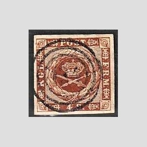 FRIMRKER DANMARK | 1858-62 - AFA 7 - 4 Skilling brun - Stemplet