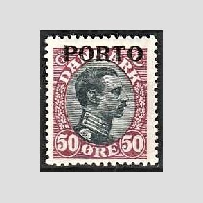 FRIMRKER DANMARK | 1921 - AFA 7 - 50 re vinrd/sort - Ubrugt