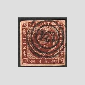 FRIMRKER DANMARK | 1858-62 - AFA 7 - 4 Skilling brun - Stemplet