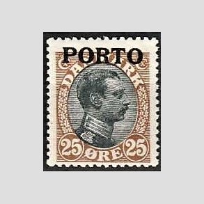 FRIMRKER DANMARK | 1921 - AFA 6 - 25 re brun/sort - Ubrugt