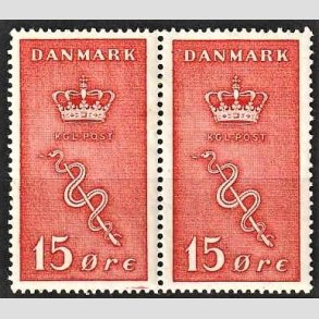 FRIMRKER DANMARK | 1929 - AFA 179 - 15+5 re rd Krftfrimrker i par - Postfrisk