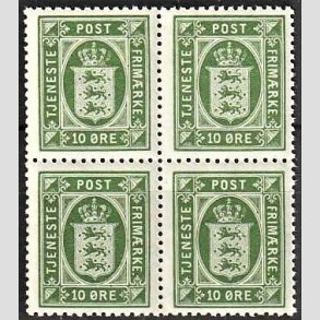 FRIMRKER DANMARK | 1921-23 - AFA 19 - 10 re grn i 4-blok - Postfrisk