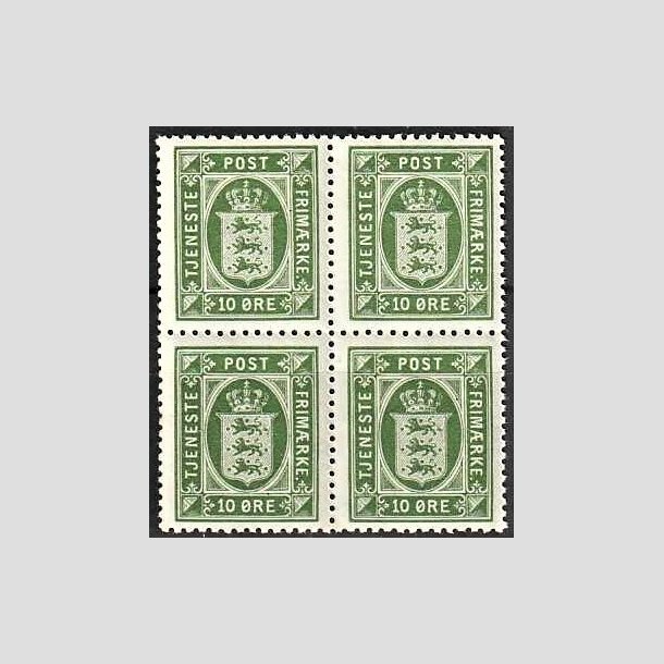 FRIMRKER DANMARK | 1921-23 - AFA 19 - 10 re grn i 4-blok - Postfrisk
