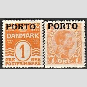 FRIMRKER DANMARK | 1921 - AFA 1,3 - 1 + 7 re orange - Ubrugt