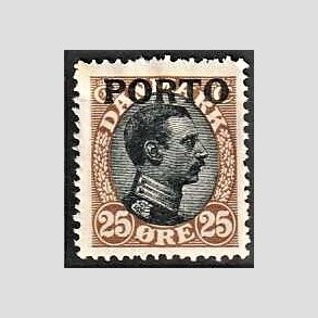 FRIMRKER DANMARK | 1921 - AFA 6 - 25 re brun/sort - Ubrugt