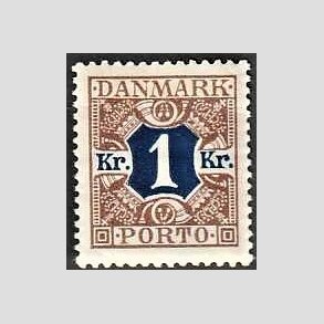 FRIMRKER DANMARK | 1926-27 - AFA 19 - 1 kr. brun/bl - Ubrugt