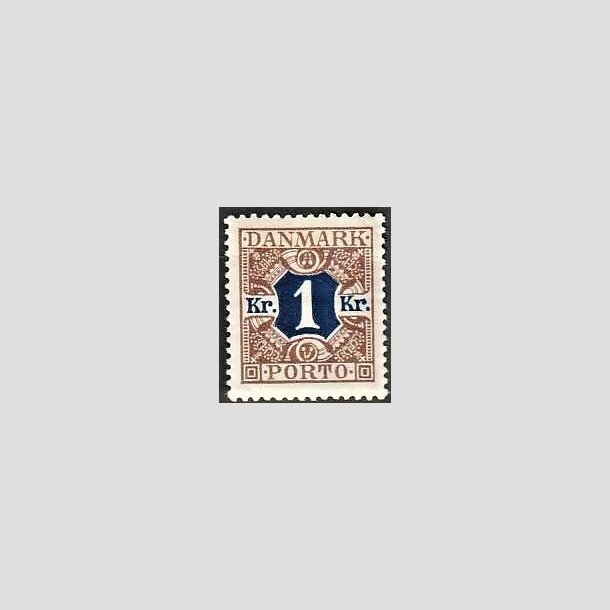 FRIMRKER DANMARK | 1926-27 - AFA 19 - 1 kr. brun/bl - Ubrugt