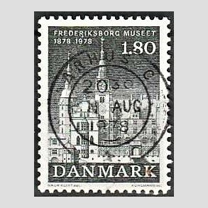 FRIM�RKER DANMARK | 1978 - AFA 657 - Frederiksborgmuseet 100 �r - 1,80 Kr. sortgr� - Pragt Stemplet
