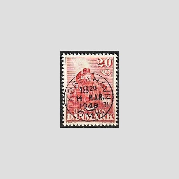 FRIMRKER DANMARK | 1947 - AFA 303 - Danske jernbane 100 r - 20 re rd - Lux Stemplet Kbenhavn