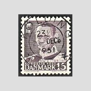 FRIMRKER DANMARK | 1950 - AFA 319 - Fr. IX 15 re grviolet - Lux Stemplet Kolding