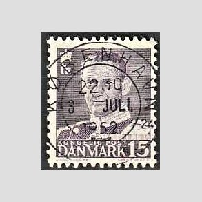 FRIMRKER DANMARK | 1950 - AFA 319 - Fr. IX 15 re grviolet - Lux Stemplet Kbenhavn