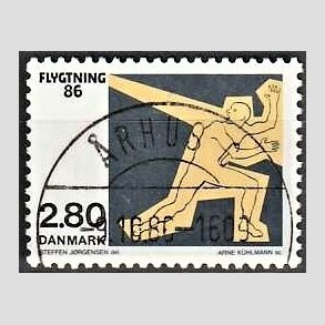 FRIM�RKER DANMARK | 1986 - AFA 872 - Flygtning 86 - 2,80 Kr. flerfarvet - Pragt Stemplet
