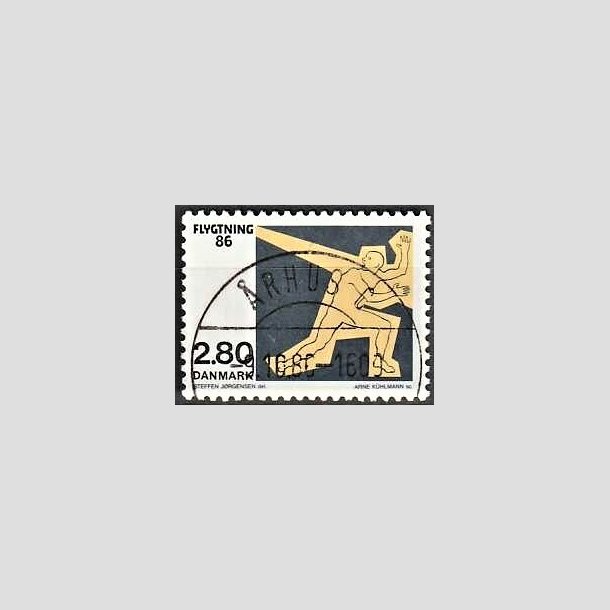 FRIMRKER DANMARK | 1986 - AFA 872 - Flygtning 86 - 2,80 Kr. flerfarvet - Pragt Stemplet
