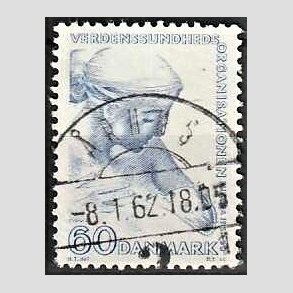 FRIM�RKER DANMARK | 1960 - AFA 388 - WHO - 60 �re bl� - Lux Stemplet