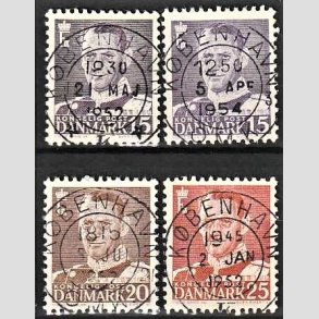 FRIMRKER DANMARK | 1950 - AFA 319,319a,320,321 - Fr. IX 15,15,20,25 re - Lux Stemplet