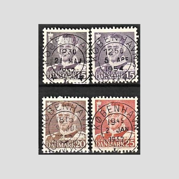 FRIMRKER DANMARK | 1950 - AFA 319,319a,320,321 - Fr. IX 15,15,20,25 re - Lux Stemplet