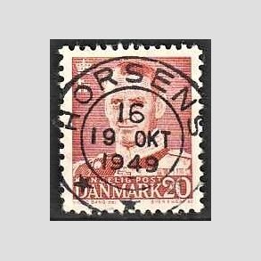 FRIMRKER DANMARK | 1948-50 - AFA 307 - Fr. IX 20 re rd - Pragt Stemplet Horsens