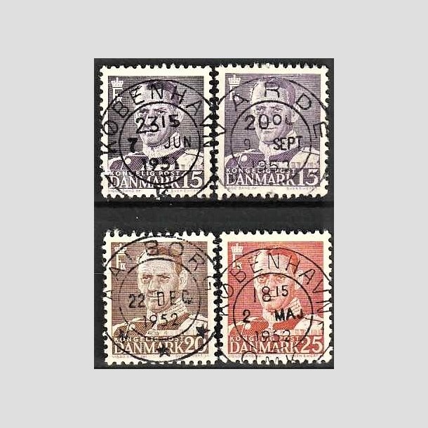 FRIMRKER DANMARK | 1950 - AFA 319,319a,320,321 - Fr. IX 15,15,20,25 re - Lux Stemplet