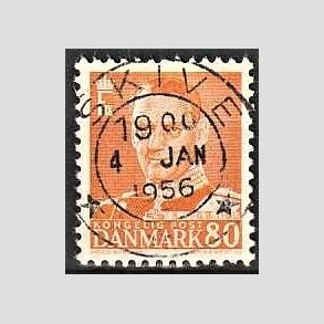 FRIMRKER DANMARK | 1952-53 - AFA 341 - Fr. IX 80 re orange - Lux Stemplet Skive