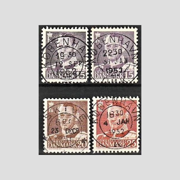 FRIMRKER DANMARK | 1950 - AFA 319,319a,320,321 - Fr. IX 15,15,20,25 re - Lux Stemplet