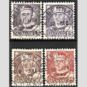 FRIMRKER DANMARK | 1950 - AFA 319,319a,320,321 - Fr. IX 15,15,20,25 re - Lux Stemplet