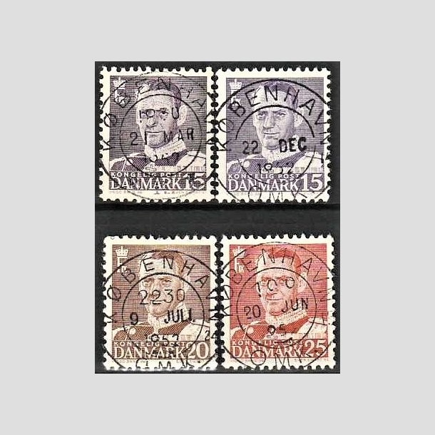 FRIMRKER DANMARK | 1950 - AFA 319,319a,320,321 - Fr. IX 15,15,20,25 re - Lux Stemplet