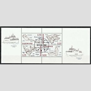 FRIM�RKER DANMARK | 1995 - AFA 1090A - Danske sm��er vignet med Faaborg/Endelave f�rge - Miniark - Lux Stemplet
