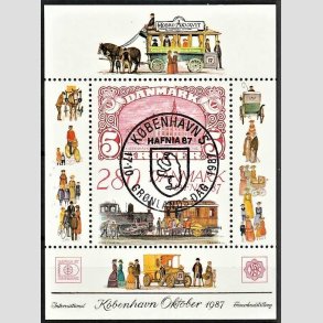 FRIM�RKER DANMARK | 1987 - AFA 889 - Hafnia 87 - 2,80 Kr. flerfarvet Miniark - Lux Stemplet