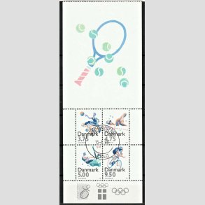 FRIM�RKER DANMARK | 1996 - AFA 1115A - Sport - 23,00 kr. Miniark med vignetter med tennis - Lux Stemplet