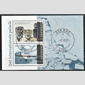 FRIM�RKER DANMARK | 2007 - AFA 1499 - Det arktiske ocean - Miniark 20,75 Kr. flerfarvet - Pragt Stemplet