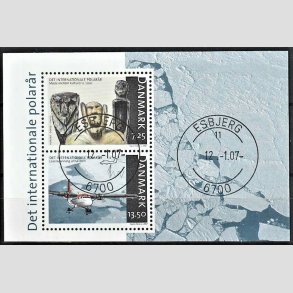 FRIM�RKER DANMARK | 2007 - AFA 1499 - Det arktiske ocean - Miniark 20,75 Kr. flerfarvet - Pragt Stemplet