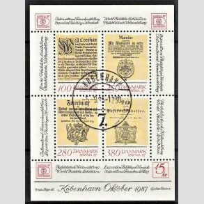 FRIM�RKER DANMARK | 1985 - AFA 827 - Hafniablok I Miniark - Lux stemplet