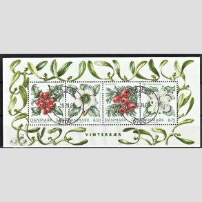 FRIM�RKER DANMARK | 2008 - AFA 1560 - Vinterb�r - Miniark 28.50 Kr. flerfarvet - Pragt Stemplet