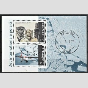FRIM�RKER DANMARK | 2007 - AFA 1499 - Det arktiske ocean - Miniark 20,75 Kr. flerfarvet - Pragt Stemplet