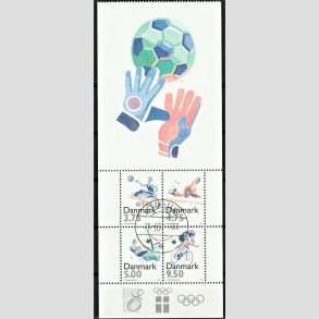 FRIM�RKER DANMARK | 1996 - AFA 1115B - Sport - 23,00 kr. Miniark med vignetter med fodbold - Lux Stemplet