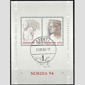 FRIM�RKER DANMARK | 1992 - AFA 1011-12 - Nordia 94. - 3,50 + 4,75 Kr. Miniark - Pragt Stemplet Odense