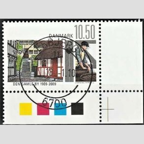 FRIM�RKER DANMARK | 2009 - AFA 1566 - Den gamle by - 10,50 Kr. flerfarvet - Pragt Stemplet