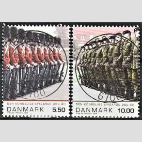 FRIM�RKER DANMARK | 2008 - AFA 1533,1534 - Livgarden 350 �r. - 5,50 + 10,00 Kr. flerfarvet - Lux Stemplet