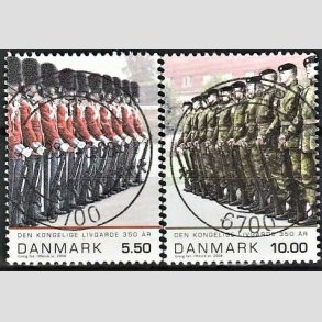 FRIM�RKER DANMARK | 2008 - AFA 1533,1534 - Livgarden 350 �r. - 5,50 + 10,00 Kr. flerfarvet - Lux Stemplet