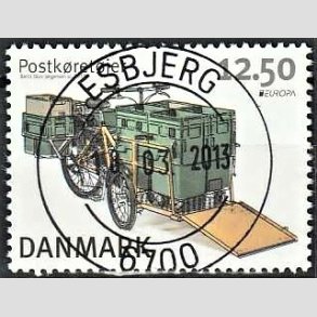 FRIM�RKER DANMARK | 2013 - AFA 1741 - Postk�ret�jer - 12,50 Kr. flerfarvet - Pragt Stemplet Esbjerg