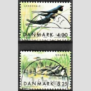 FRIM�RKER DANMARK | 1999 - AFA 1226,1227 - Danske tr�kfugle - 4,00 + 5,25 Kr. - Pragt Stemplet